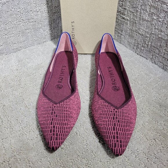 Rothys The Point Women's Size 9 US Fig Phyton Pointed Toe Slip on Flats Shoes - Picture 8 of 14